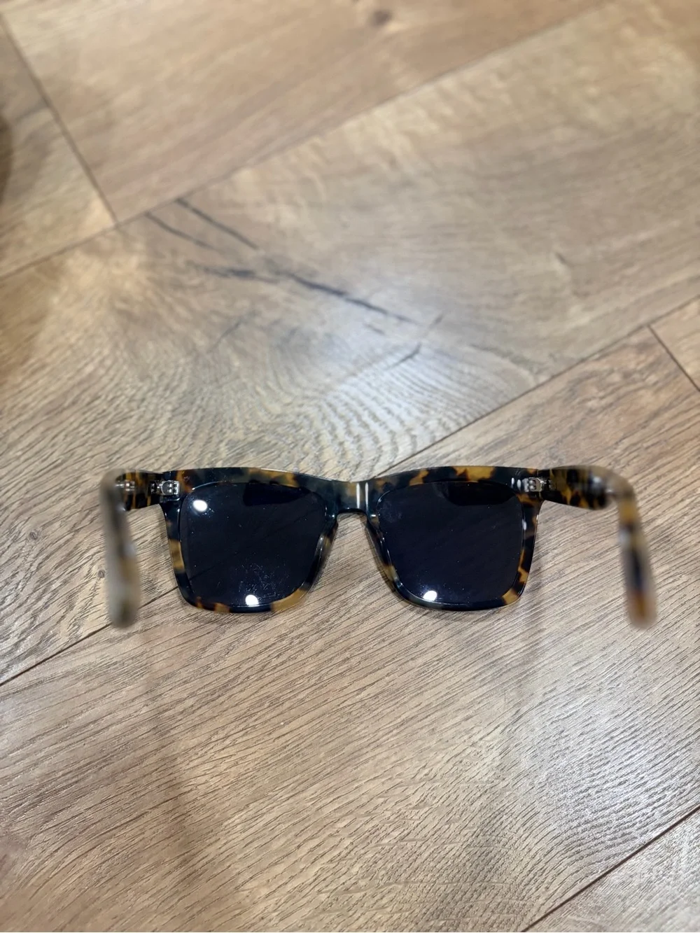 Illesteva Tortoiseshell Square Sunglasses with Dark Gray Lenses